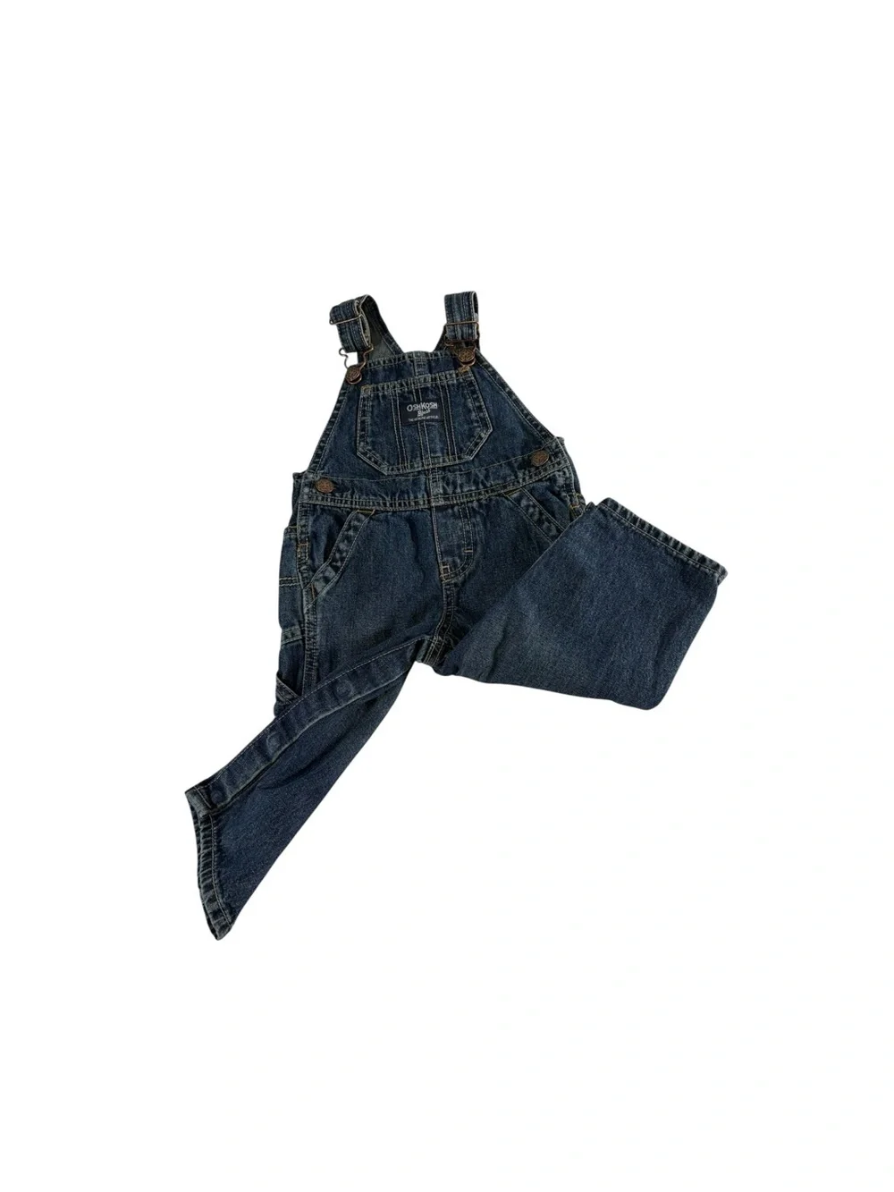 OshKosh B’gosh Denim Overalls 12M Carpenter Vintage Kids Blue Jeans